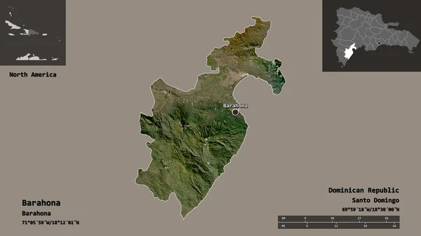 Form Von Barahona Provinz Der Dominikanischen Republik Und Seiner Hauptstadt — Stockfoto