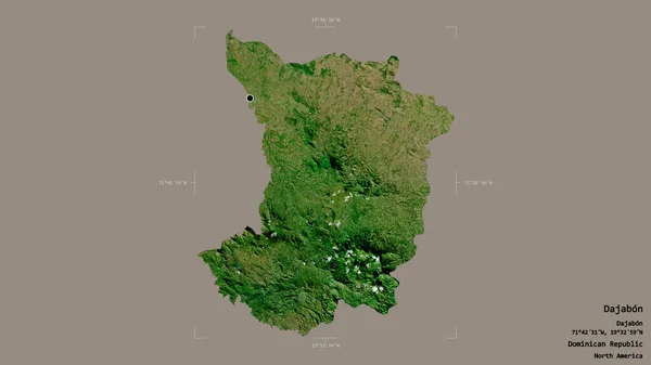 Area Dajabon Province Dominican Republic Isolated Solid Background Georeferenced Bounding — Stock Photo, Image