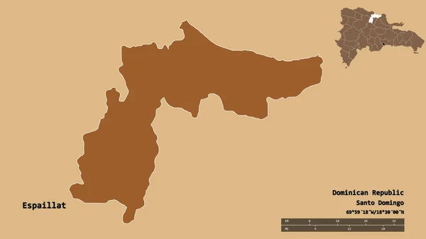 Forme Espaillat Province République Dominicaine Avec Capitale Isolée Sur Fond — Photo