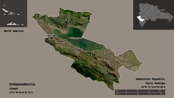 Tvar Independencie Provincie Dominikánská Republika Její Hlavní Město Měřítko Vzdálenosti — Stock fotografie