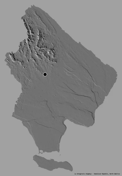 Kształt Altagracia Prowincja Dominikany Stolicą Odizolowaną Solidnym Tle Koloru Dwupoziomowa — Zdjęcie stockowe