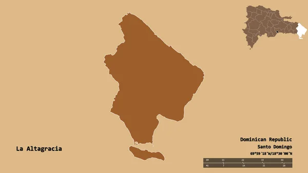 Forma Altagracia Província República Dominicana Com Sua Capital Isolada Fundo — Fotografia de Stock
