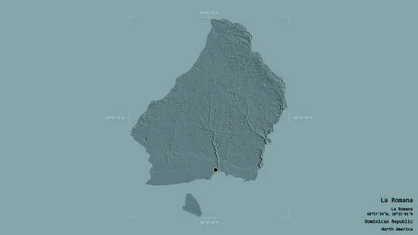 Area Romana Province Dominican Republic Isolated Solid Background Georeferenced Bounding — Stock Photo, Image