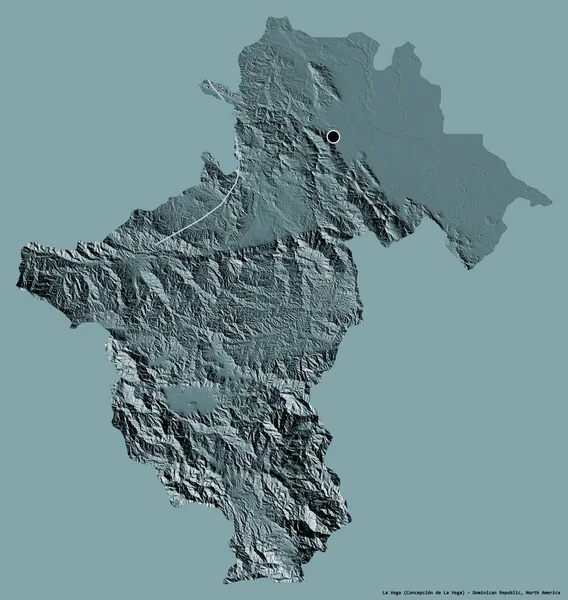 Form Vega Provinsen Dominikanska Republiken Med Sin Huvudstad Isolerad Solid — Stockfoto