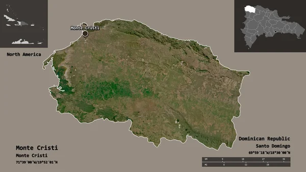 Bentuknya Monte Cristi Provinsi Republik Dominika Dan Ibukotanya Skala Jarak — Stok Foto