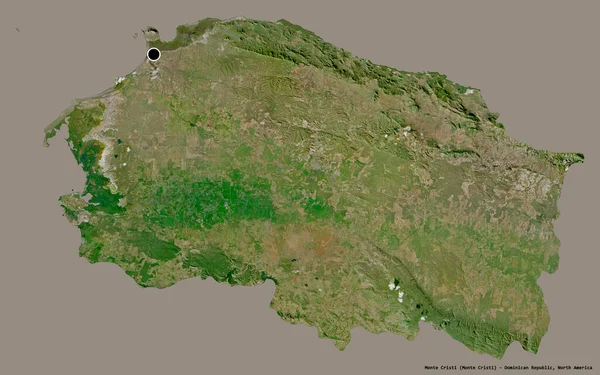 Shape Monte Cristi Province Dominican Republic Its Capital Isolated Solid — Stock Photo, Image