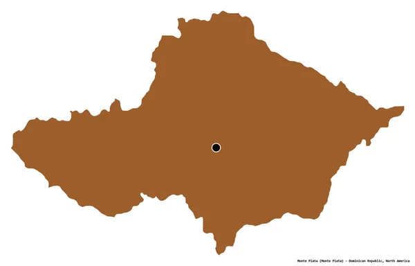 Forma Monte Plata Provincia República Dominicana Con Capital Aislada Sobre — Foto de Stock