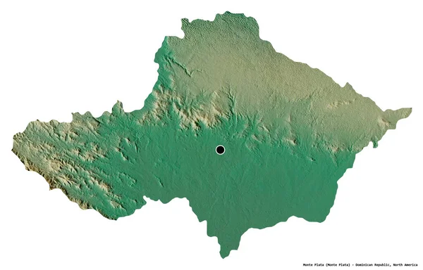 Form Monte Plata Provinsen Dominikanska Republiken Med Dess Huvudstad Isolerad — Stockfoto