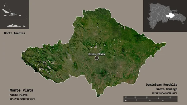 Forma Monte Plata Provincia República Dominicana Capital Escala Distancia Vistas — Foto de Stock