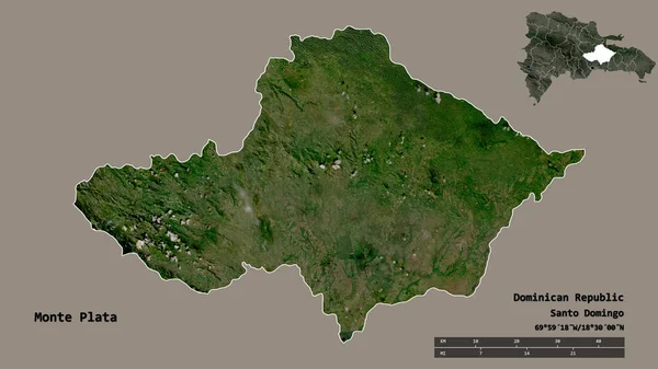Forma Monte Plata Provincia República Dominicana Con Capital Aislada Sobre — Foto de Stock