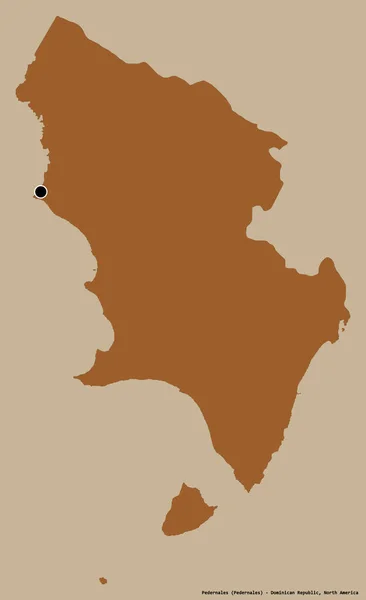 多明尼加共和国Pedernales的形状 其首都以纯色背景隔离 图形纹理的组成 3D渲染 — 图库照片