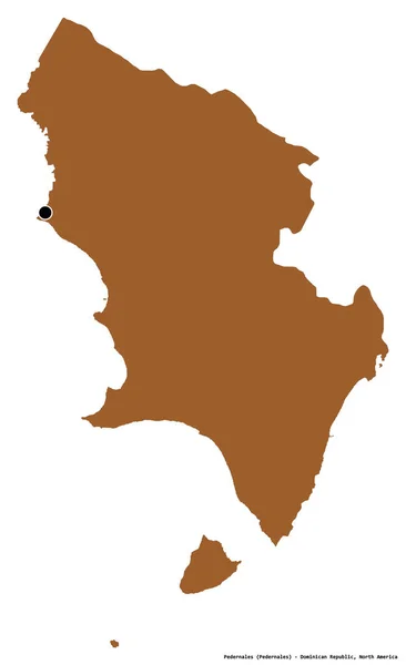 Forma Pedernales Província República Dominicana Com Sua Capital Isolada Fundo — Fotografia de Stock