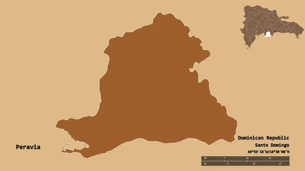 Form Von Peravia Provinz Der Dominikanischen Republik Mit Seiner Hauptstadt — Stockfoto