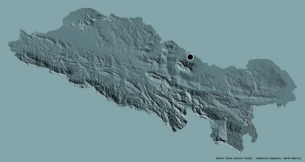 Alakja Puerto Plata Tartomány Dominikai Köztársaság Főváros Elszigetelt Szilárd Színű — Stock Fotó