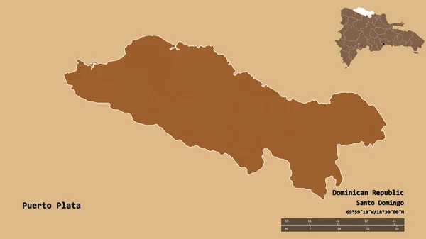 Forma Puerto Plata Provincia República Dominicana Con Capital Aislada Sobre — Foto de Stock