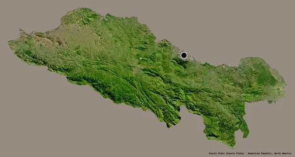 도미니카 공화국 포르토 플라타 모습을 있으며 수도는 색깔의 배경에 고립되어 — 스톡 사진
