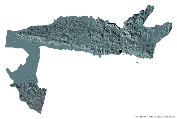 Shape Samana Province Dominican Republic Its Capital Isolated White Background — Stock Photo, Image