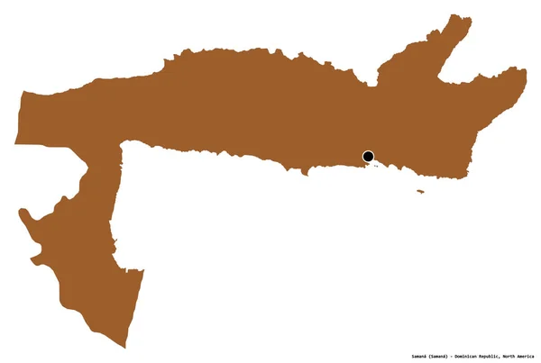 Forma Samana Provincia República Dominicana Con Capital Aislada Sobre Fondo — Foto de Stock