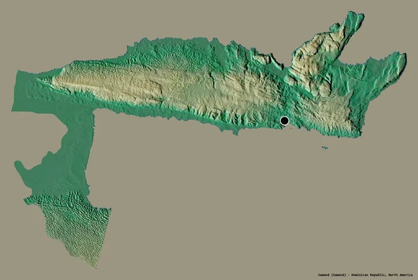 Forma Samana Provincia Della Repubblica Dominicana Con Suo Capoluogo Isolato — Foto Stock