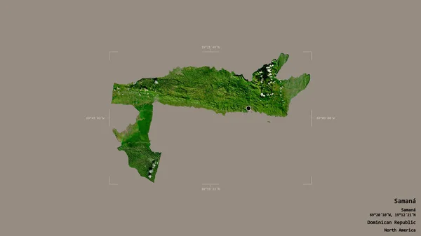 Area Samana Province Dominican Republic Isolated Solid Background Georeferenced Bounding — Stock Photo, Image