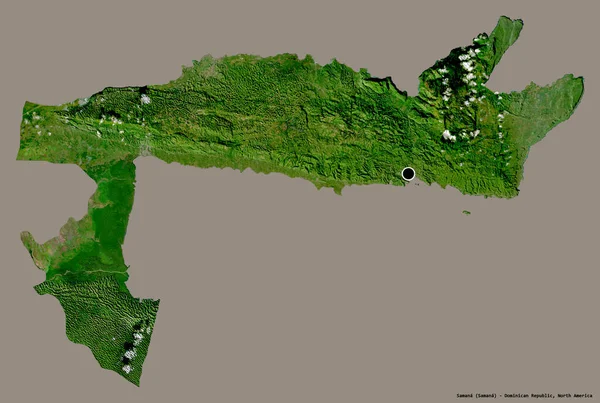 Forma Samana Província República Dominicana Com Sua Capital Isolada Fundo — Fotografia de Stock