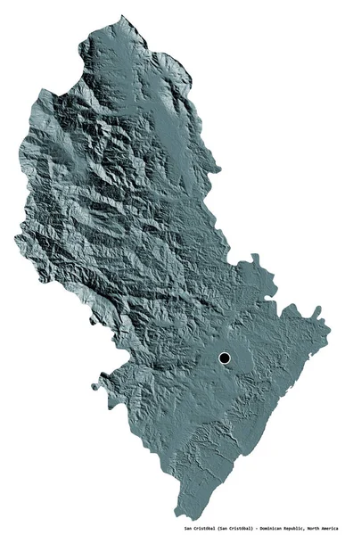 Forma San Cristóbal Provincia República Dominicana Con Capital Aislada Sobre — Foto de Stock