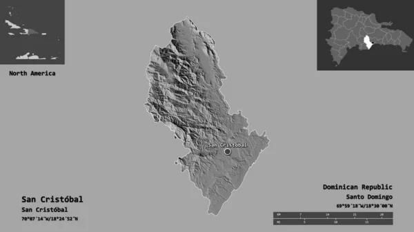 Alakja San Cristobal Tartomány Dominikai Köztársaság Annak Fővárosa Távolsági Skála — Stock Fotó