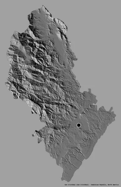 Form San Cristobal Provinsen Dominikanska Republiken Med Sin Huvudstad Isolerad — Stockfoto