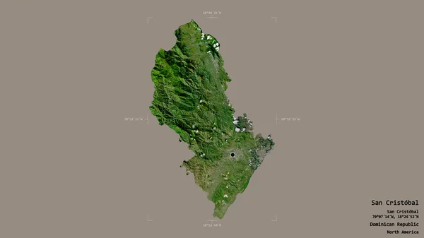 Området San Cristobal Dominikanska Republiken Isolerat Solid Bakgrund Georefererad Avgränsningsbox — Stockfoto