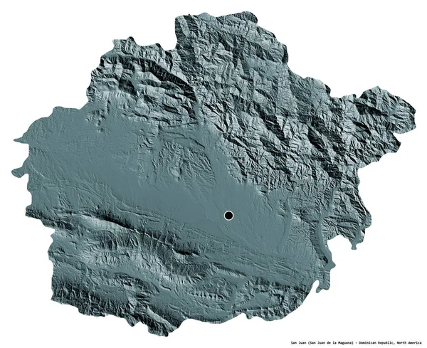 Forma San Juan Provincia República Dominicana Con Capital Aislada Sobre — Foto de Stock