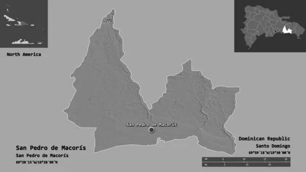 Forma San Pedro Macoris Provincia República Dominicana Capital Escala Distancia — Foto de Stock