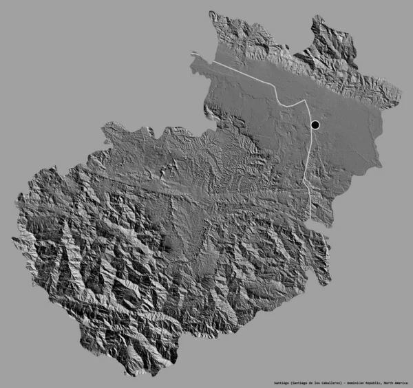 Form Santiago Provinsen Dominikanska Republiken Med Sin Huvudstad Isolerad Solid — Stockfoto