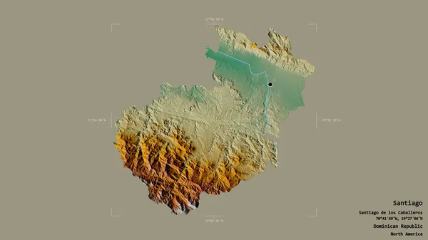 Oblast Santiago Provincie Dominikánská Republika Izolovaná Pevném Pozadí Georeferenčním Hraničním — Stock fotografie