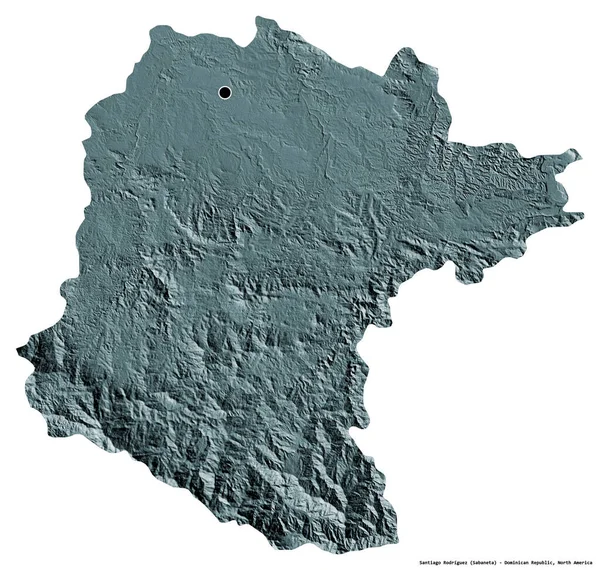 Forma Santiago Rodríguez Provincia República Dominicana Con Capital Aislada Sobre — Foto de Stock