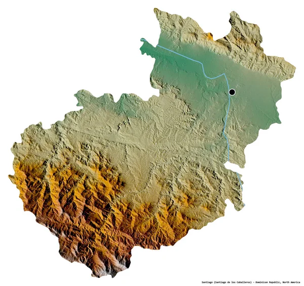 Forma Santiago Provincia República Dominicana Con Capital Aislada Sobre Fondo — Foto de Stock