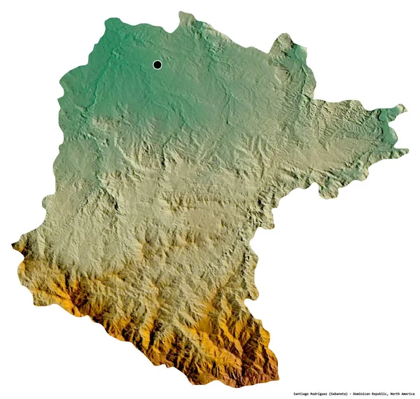 Tvar Santiaga Rodrigueze Provincie Dominikánská Republika Hlavním Městem Izolovaným Bílém — Stock fotografie