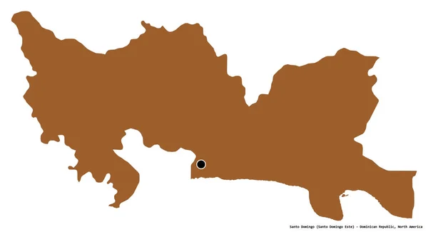 Form Santo Domingo Provinsen Dominikanska Republiken Med Dess Huvudstad Isolerad — Stockfoto