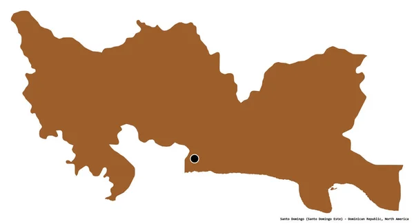 Forma Santo Domingo Provincia República Dominicana Con Capital Aislada Sobre —  Fotos de Stock