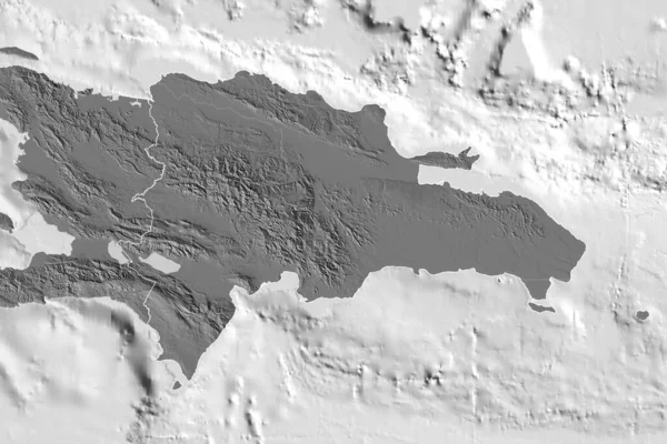 Área Extendida República Dominicana Mapa Elevación Bilevel Renderizado — Foto de Stock