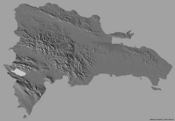 Форма Домініканської Республіки Столицею Ізольованою Суцільному Кольоровому Тлі Білевелівська Карта — стокове фото
