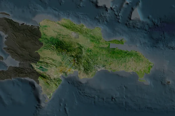 Form Dominikanska Republiken Åtskilda Deaturering Angränsande Områden Satellitbilder Rendering — Stockfoto