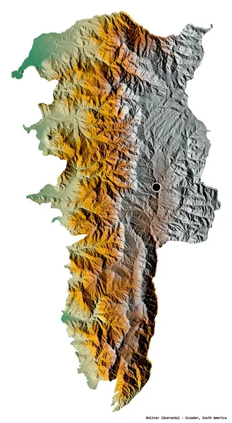 Forma Bolívar Provincia Ecuador Con Capital Aislada Sobre Fondo Blanco — Foto de Stock