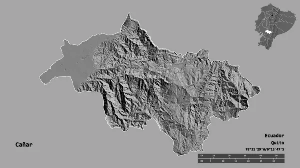 Forma Canar Provincia Ecuador Con Capital Aislada Sobre Fondo Sólido — Foto de Stock
