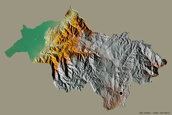 Forma Canar Provincia Ecuador Con Capital Aislada Sobre Fondo Color — Foto de Stock