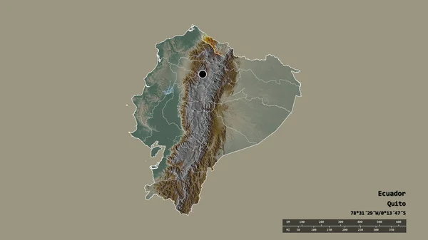 Başkenti Ana Bölgesel Bölümü Ayrılmış Carchi Bölgesiyle Ekvador Dejenere Edilmiş — Stok fotoğraf