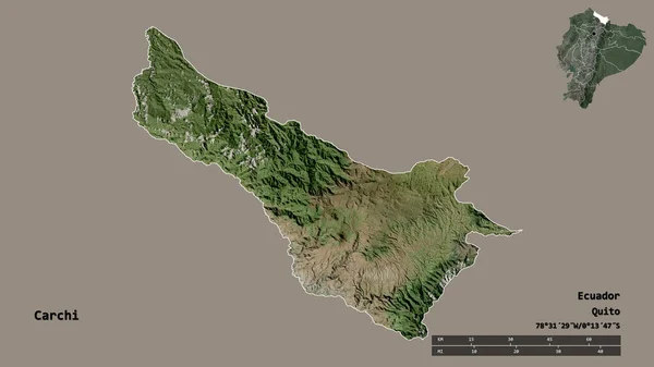 Form Von Carchi Provinz Von Ecuador Mit Seiner Hauptstadt Isoliert — Stockfoto