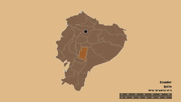 Ungesättigte Form Ecuadors Mit Seiner Hauptstadt Der Wichtigsten Regionalen Abteilung — Stockfoto