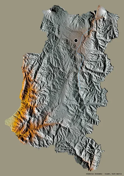 Alakja Chimborazo Ecuador Tartomány Tőke Elszigetelt Szilárd Színű Háttér Topográfiai — Stock Fotó