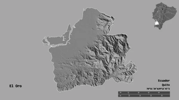 Form Von Oro Provinz Von Ecuador Mit Seiner Hauptstadt Isoliert — Stockfoto