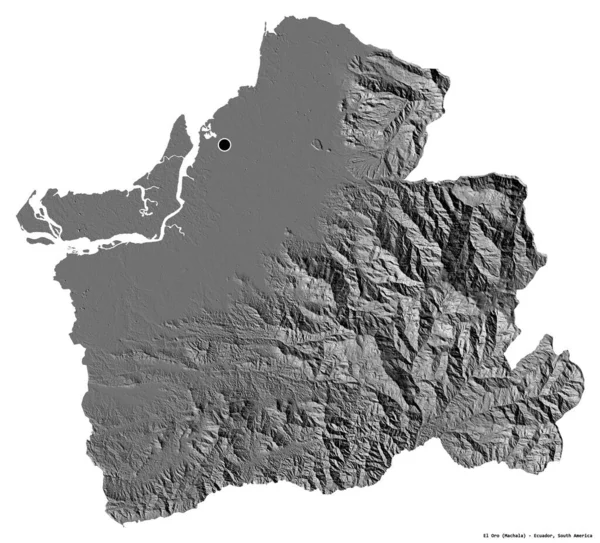 Forma Oro Província Equador Com Sua Capital Isolada Fundo Branco — Fotografia de Stock